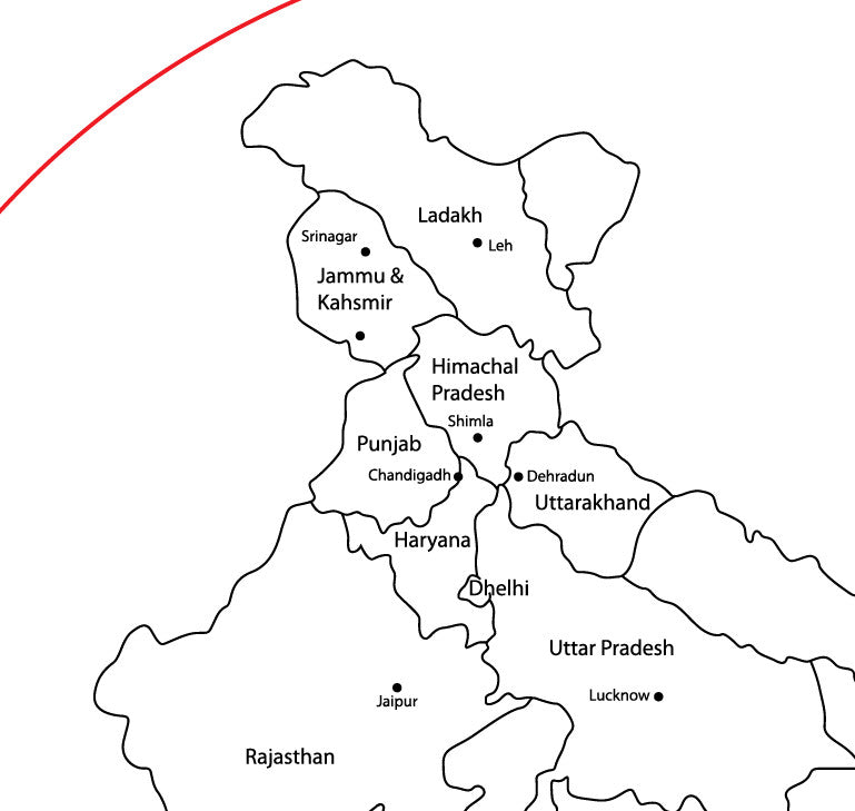 india map with states and capitals Laser Engraving
