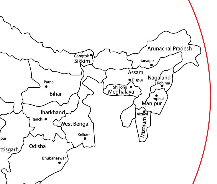india map with states and capitals Laser Engraving
