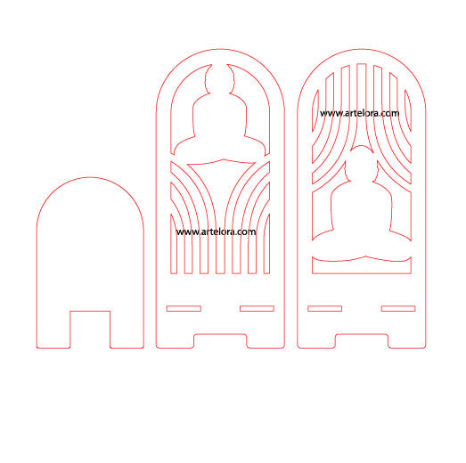 3D Model Laser Cutting Mahavir Swami Phone Stand