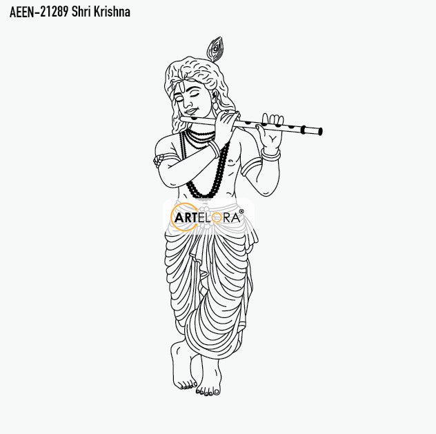 Laser Engraving Design Shri Krishna