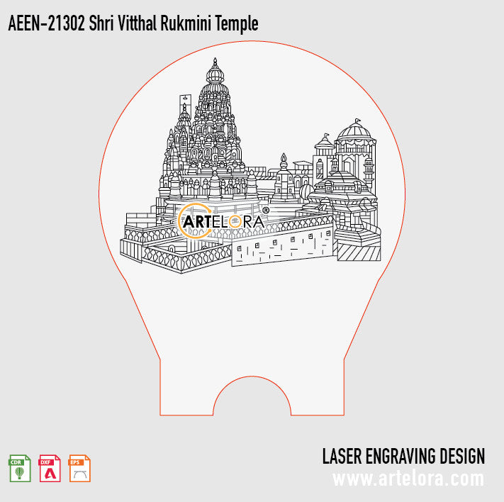 Laser Engraving Design Shri Vitthal Rukmini Temple