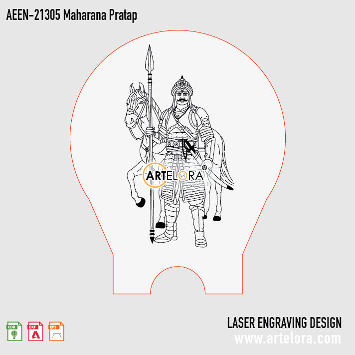 Laser Engraving Design Maharana Pratap