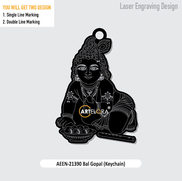 Bal Gopal (Keychain) Laser Engraving Design