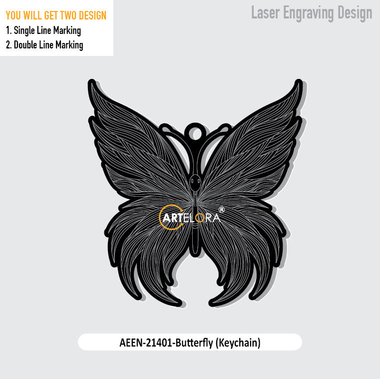 Butterfly (Keychain) Laser Engraving Design