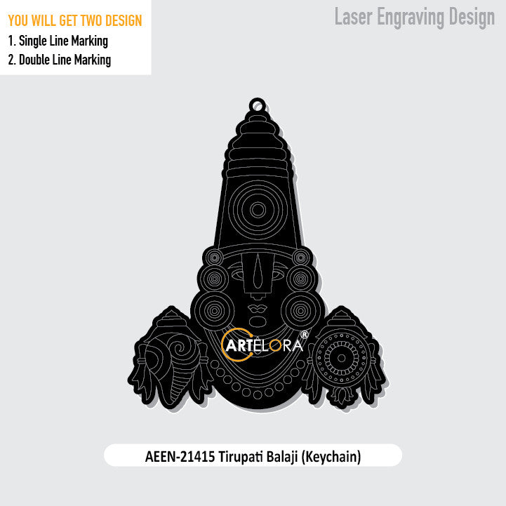 Tirupati Balaji (Keychain) Laser Engraving Design