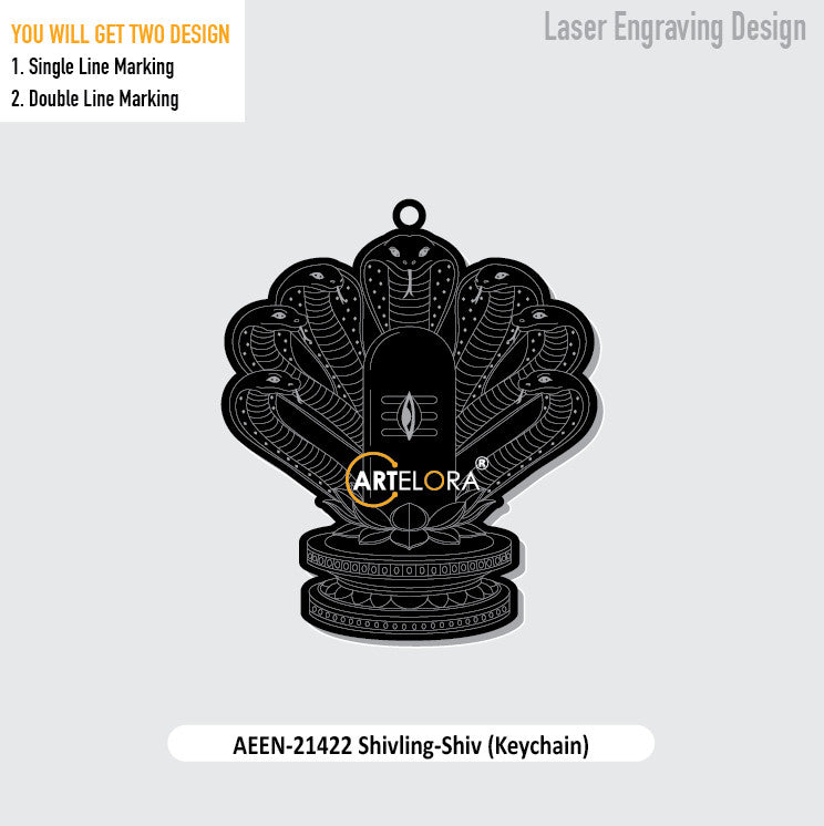 Shivling-Shiv (Keychain) Laser Engraving Design