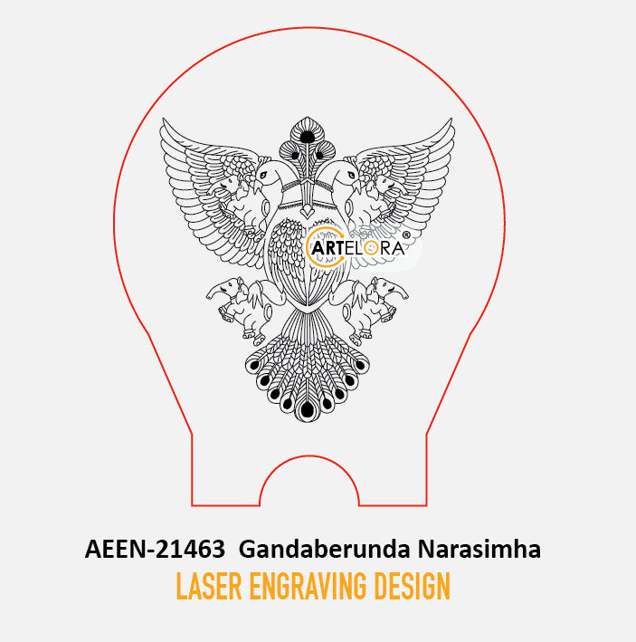 Laser Engraving Design Gandaberunda Narasimha