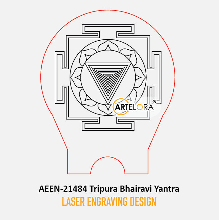 Laser Engraving Design Tripura Bhairavi Yantra