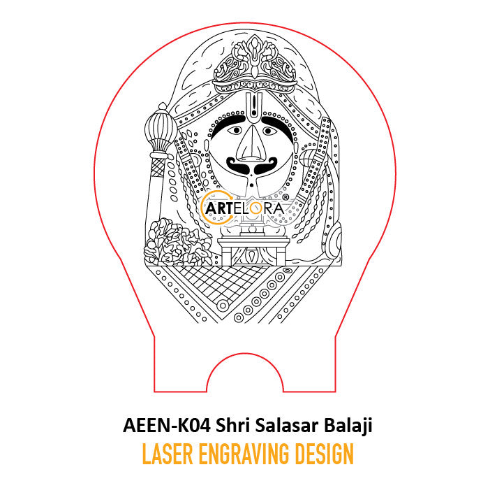 Laser Engraving Shri Salasar Balaji (Hanuman ji)