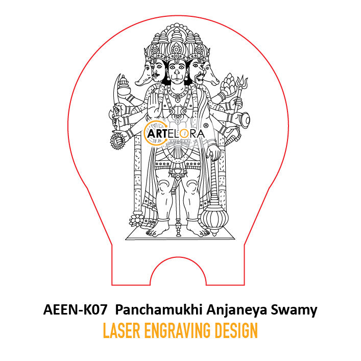 Laser Engraving Panchamukhi Anjaneya Swamy