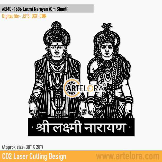 2D Modern Art Laxmi Narayan (Om Shanti)