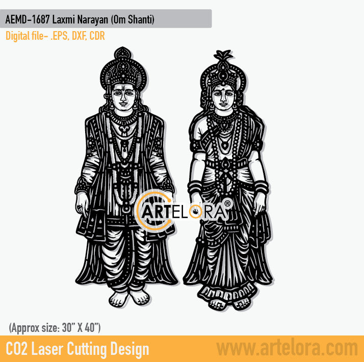 2D Modern Art Laxmi Narayan (Om Shanti)