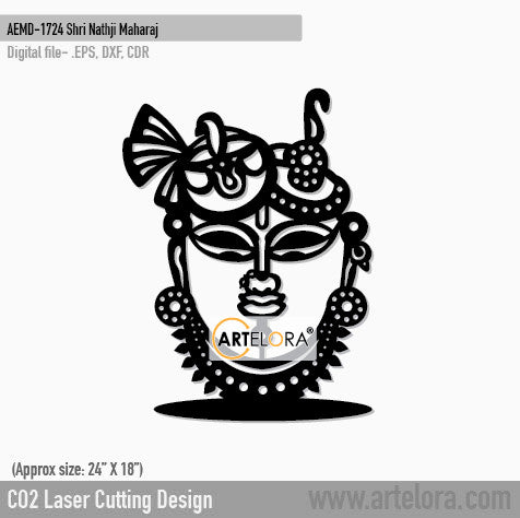 2D Modern Art Shri Nathji Maharaj Laser Cuutting Design