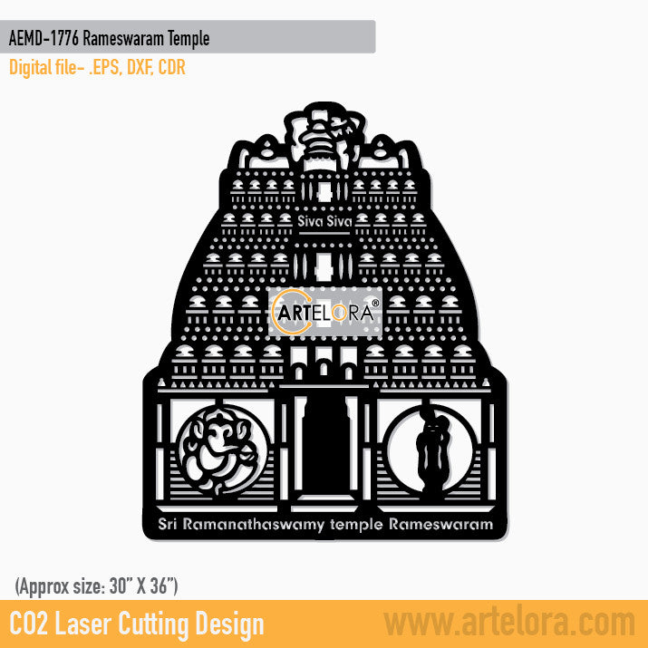 2D Modern Art Rameswaram Temple