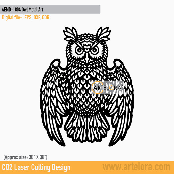 2D Modern Art Owl Metal Art