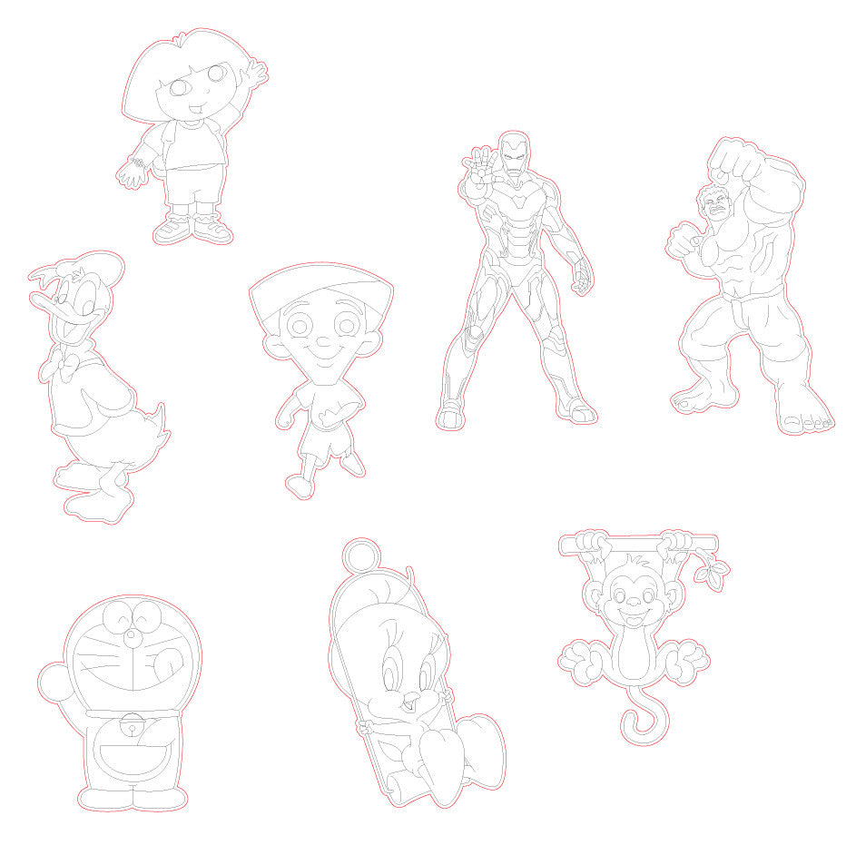 Pre Marked Base Design All Cartoon Drawing