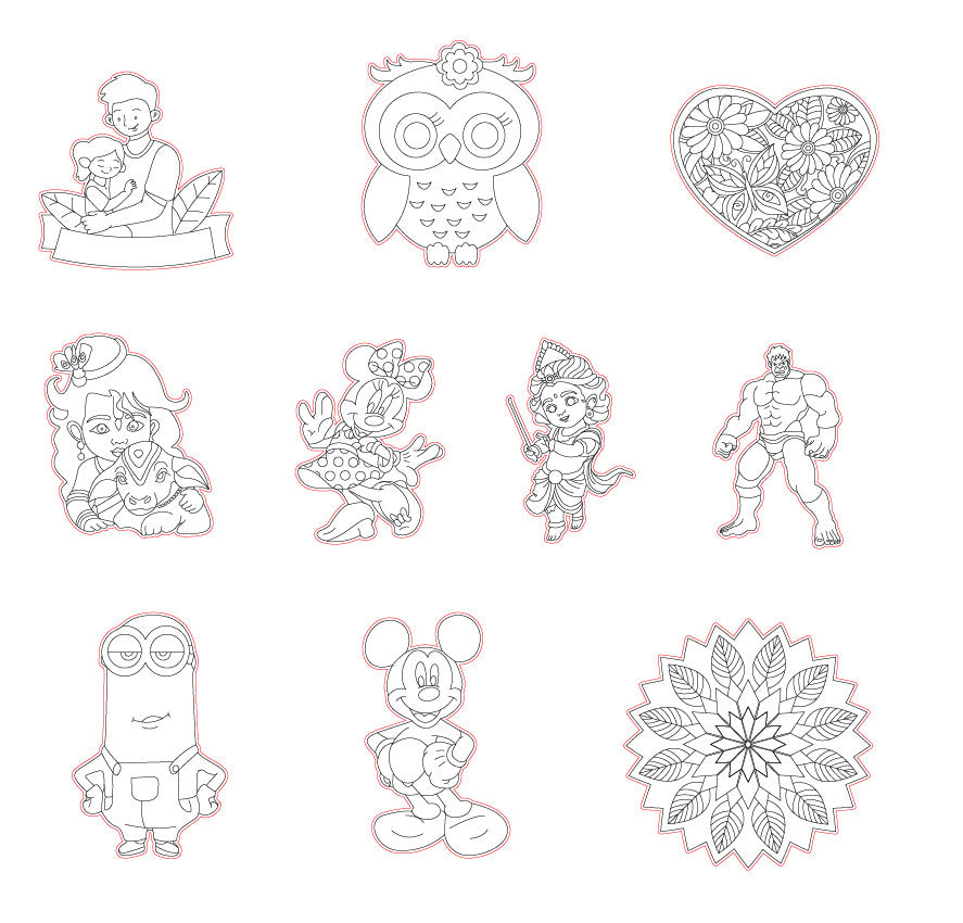 Pre Marked Base Design All Cartoon Drawing