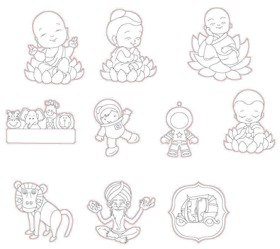 Pre Marked Base Design All Cartoon Drawing