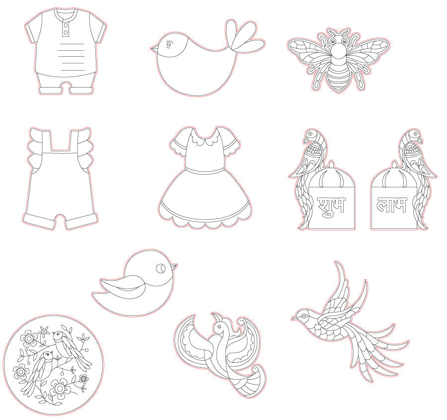 Pre Marked Base Design All Cartoon Drawing