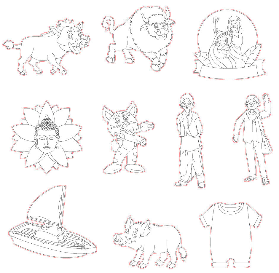 Pre Marked Base Design All Cartoon Drawing