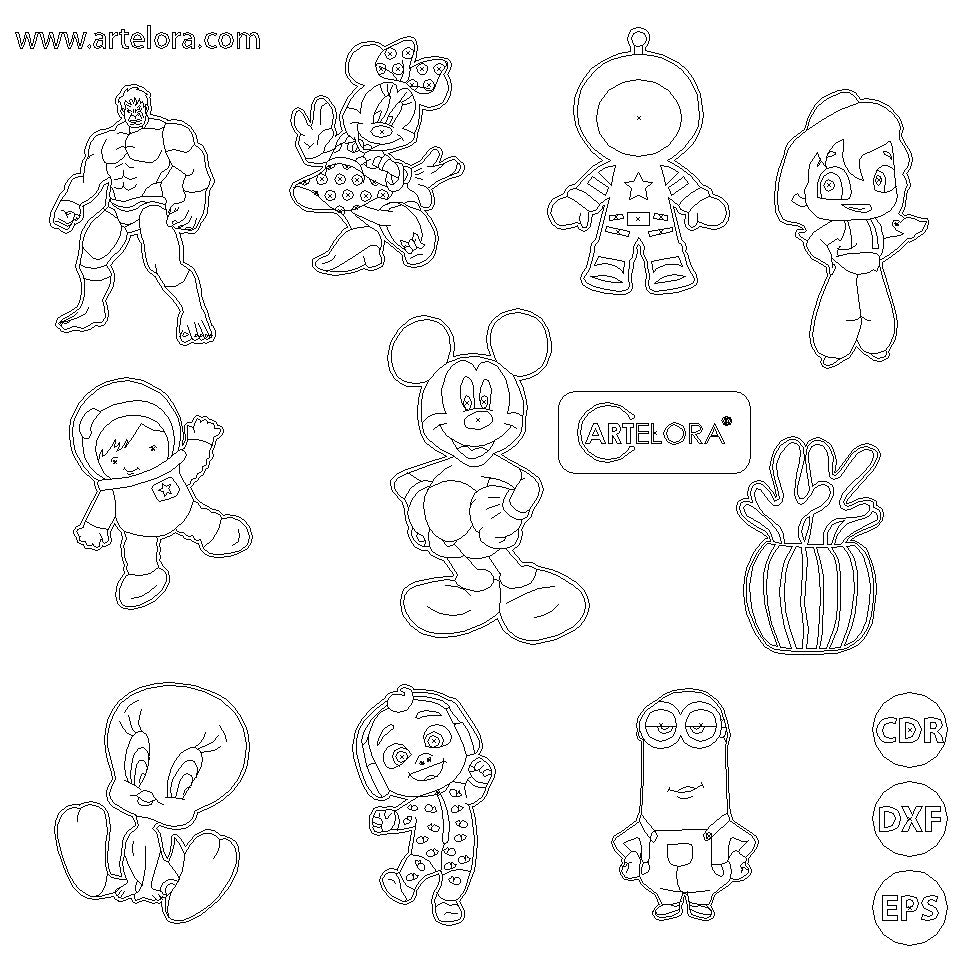 Pre Marked Base Design Cartoon Drawing