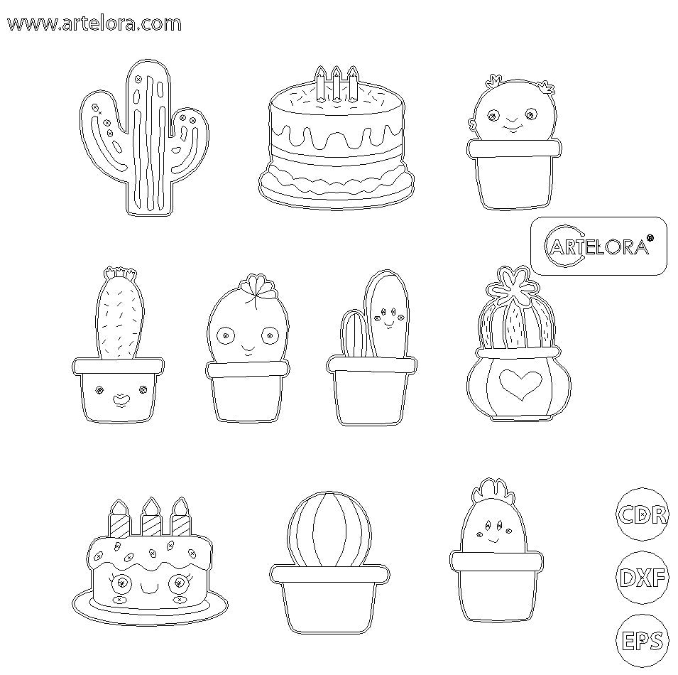 Pre Marked Base Design Cartoon Drawing