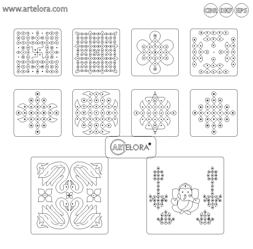 Pre Marked Base Design Muggulu Rangoli