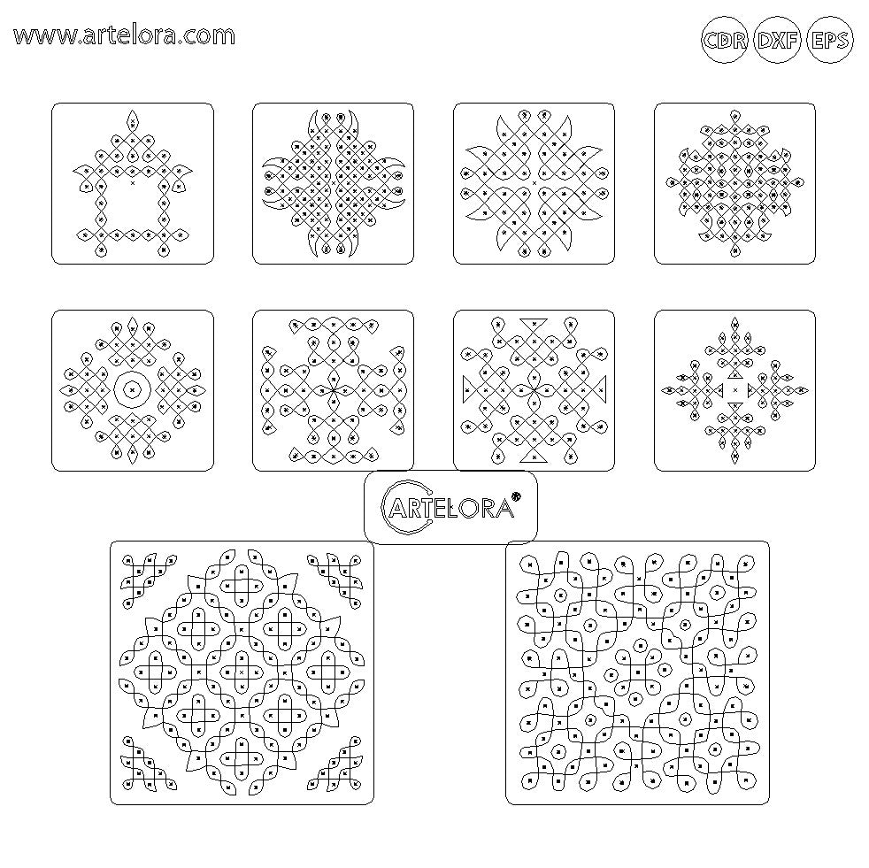 Pre Marked Base Design Muggulu Rangoli