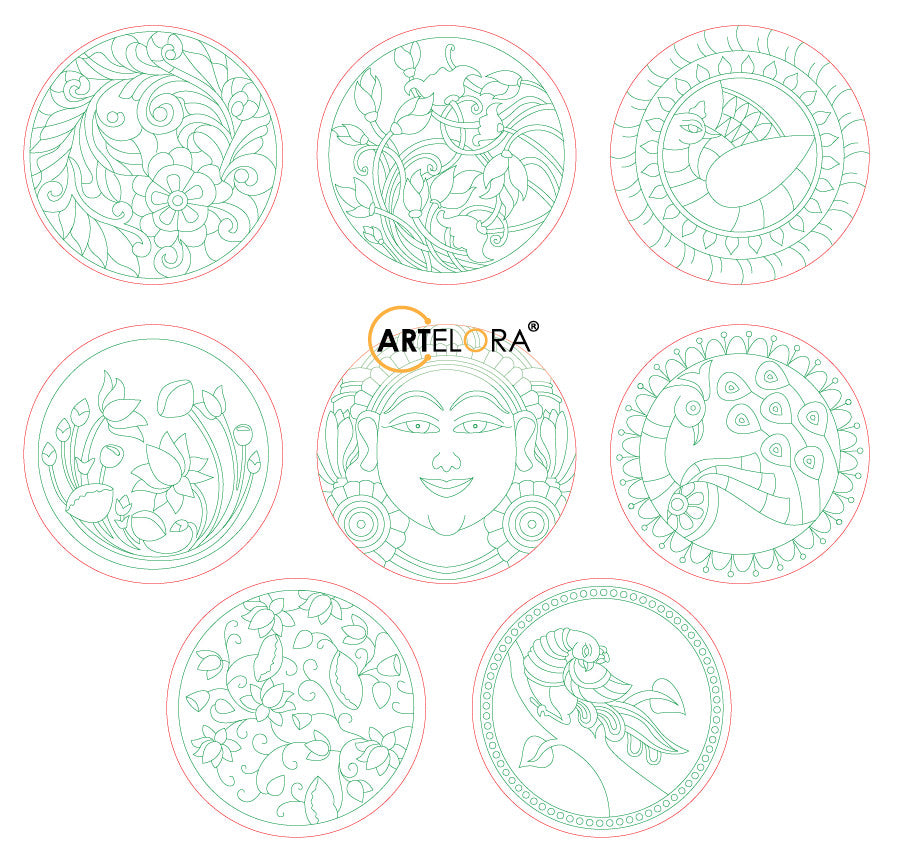 SKU-MB0206 Madhubani (Pre Marked Base Design)
