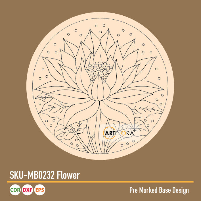 Pre Marked Base Design Pichwai Flower