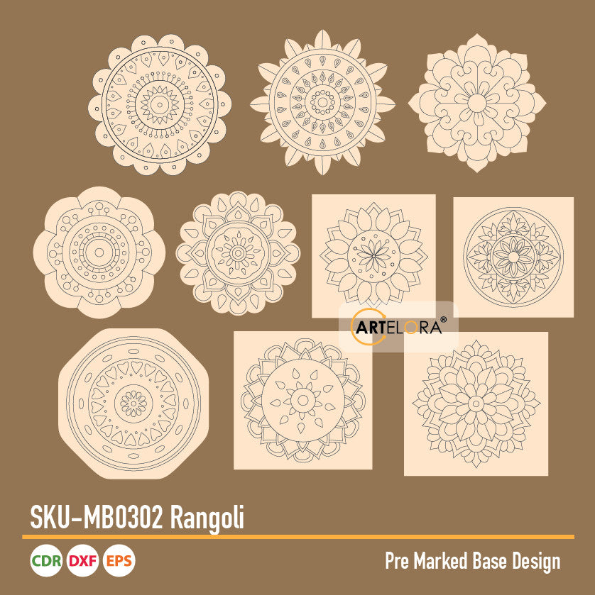 Pre Marked Base Design Rangoli