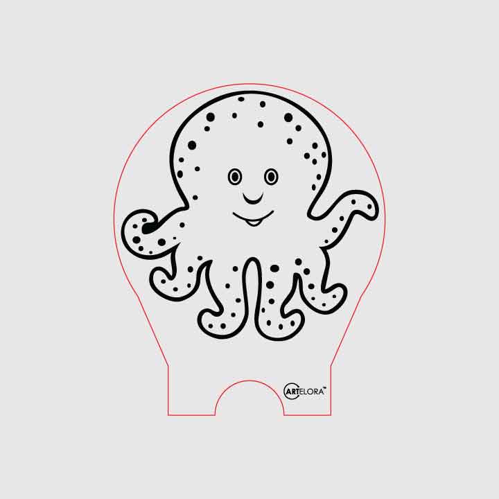 Laser Engraving Jellyfish Cartoon ArtElora