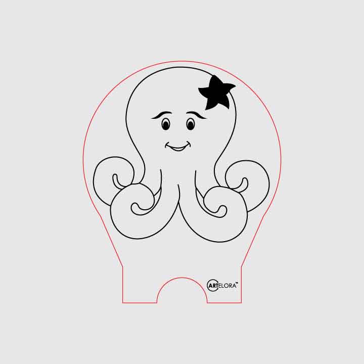 Laser Engraving Jellyfish Cartoon ArtElora