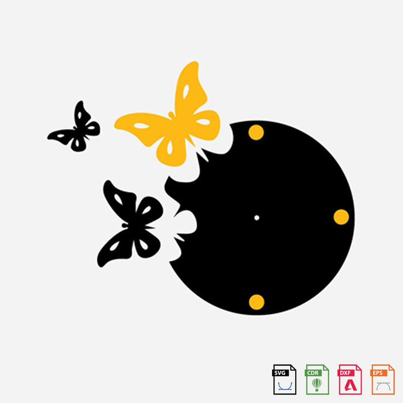 Wall Clock Butterfly
