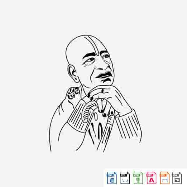 Laser Engraving Maharaj Hare Krishna (prabhupada swami)