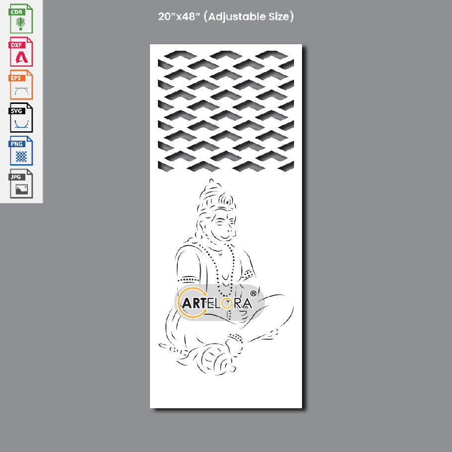 Grill Design Hanuman Laser Cutting