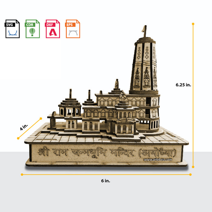 3D Model Laser Cutting Ram Mandir (Ayodya Temple)