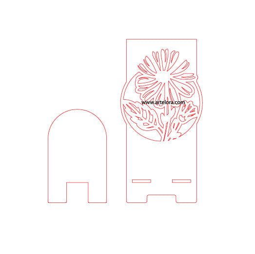 3D Model Laser Cutting Flower (Phone Table Stand)