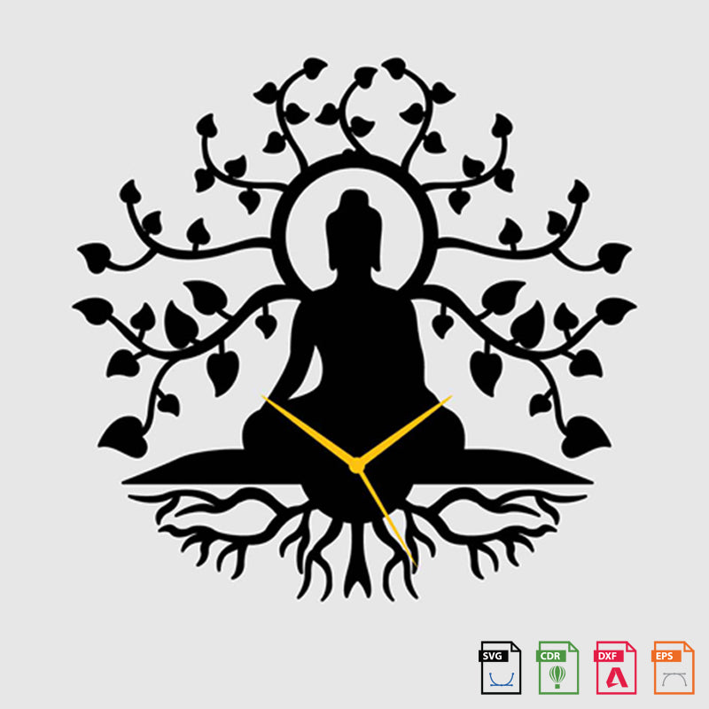 Wall Clock Budhha