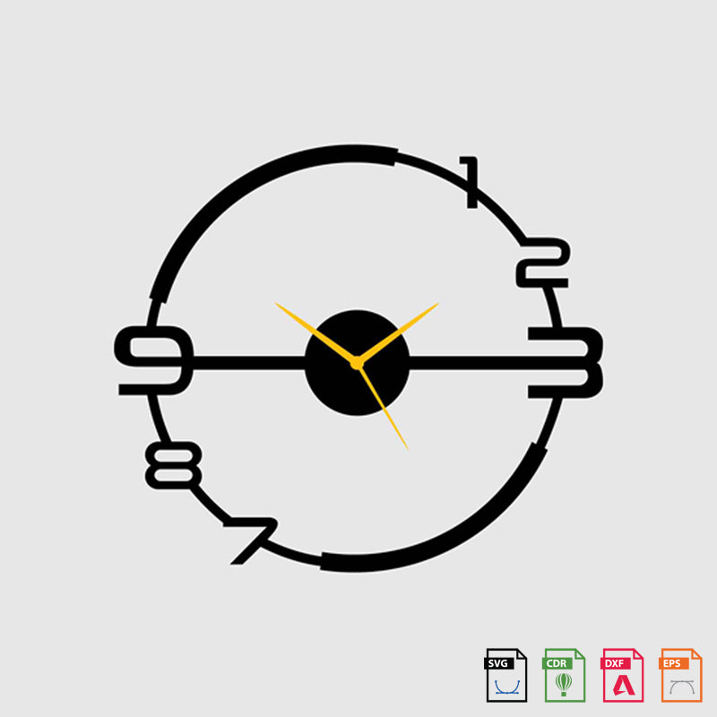 Wall Clock Round with Number