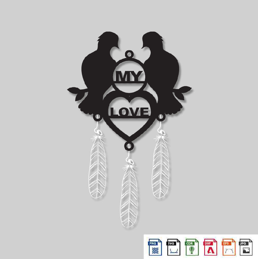 2D Modern Art Car Hanging Love