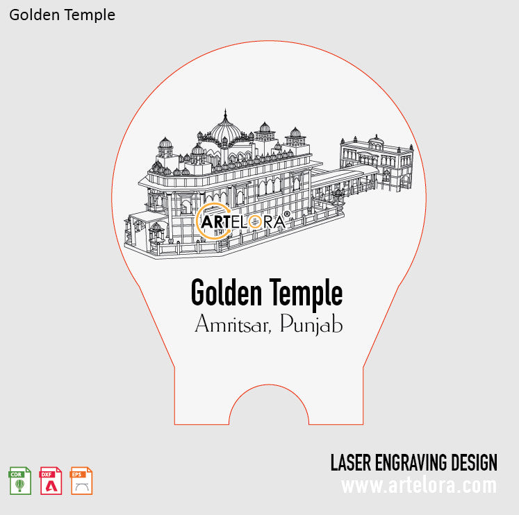 Laser Engraving Golden Temple
