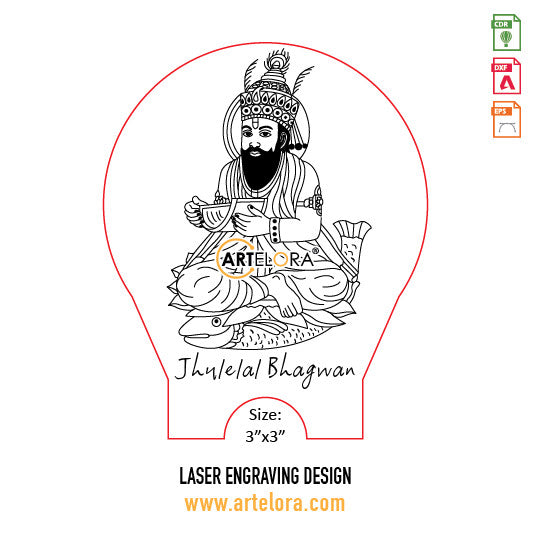 Jhulelal Bhagwan Laser Engraving