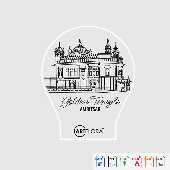 Laser Engraving Golden Temple (Sikh)