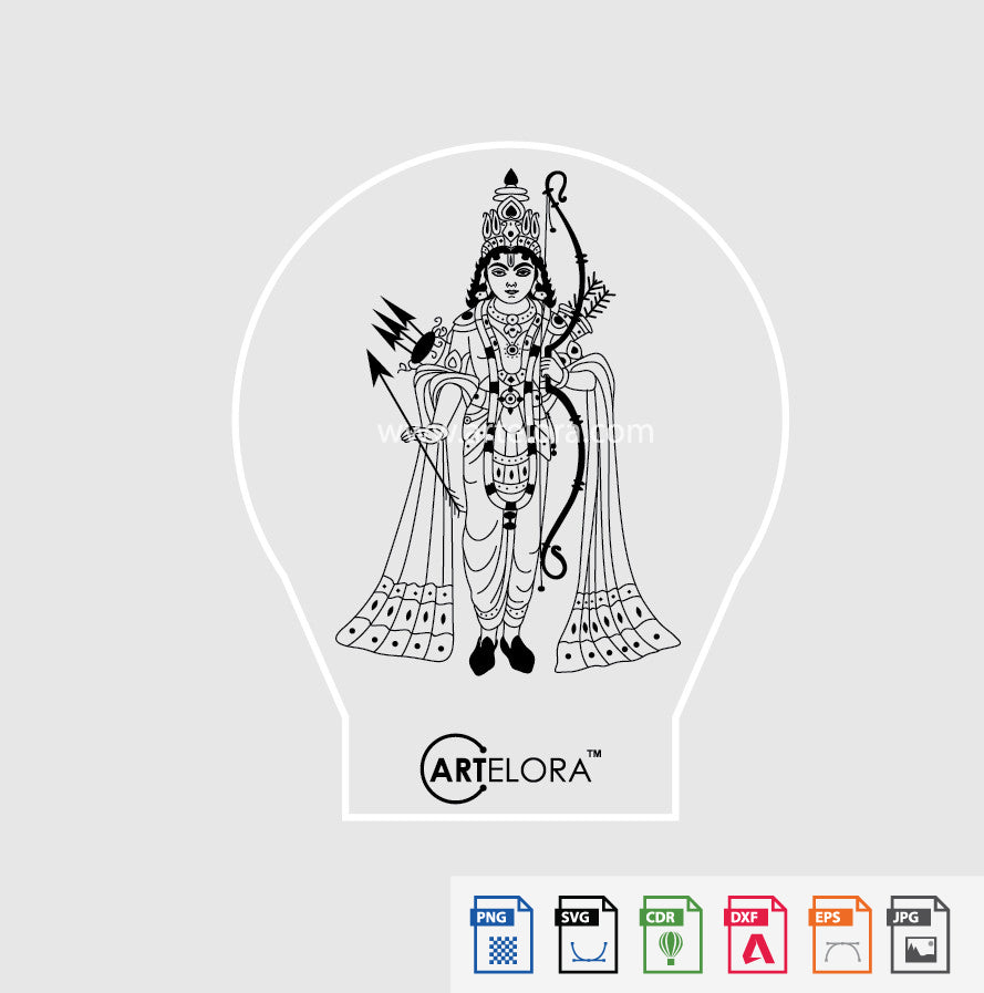 Laser Engraving Bhagwan Ram Vintage