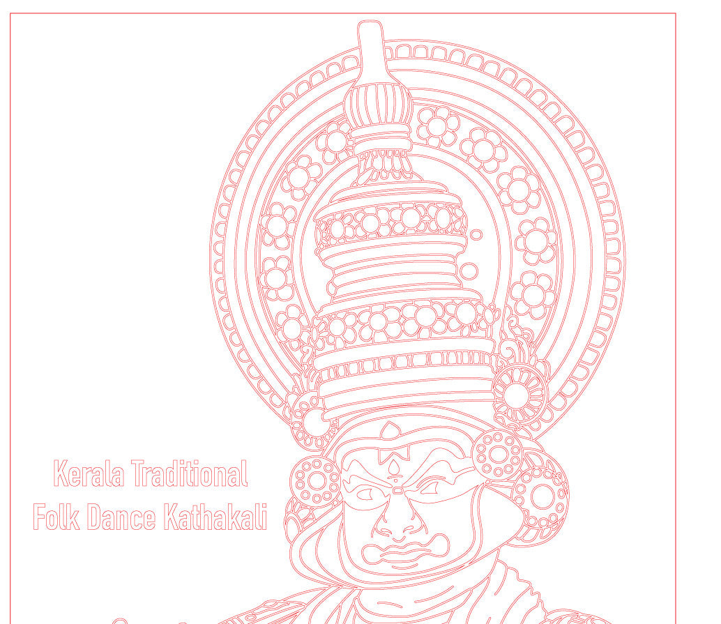 Laser Engraving Kerala traditional folk dance kathakali