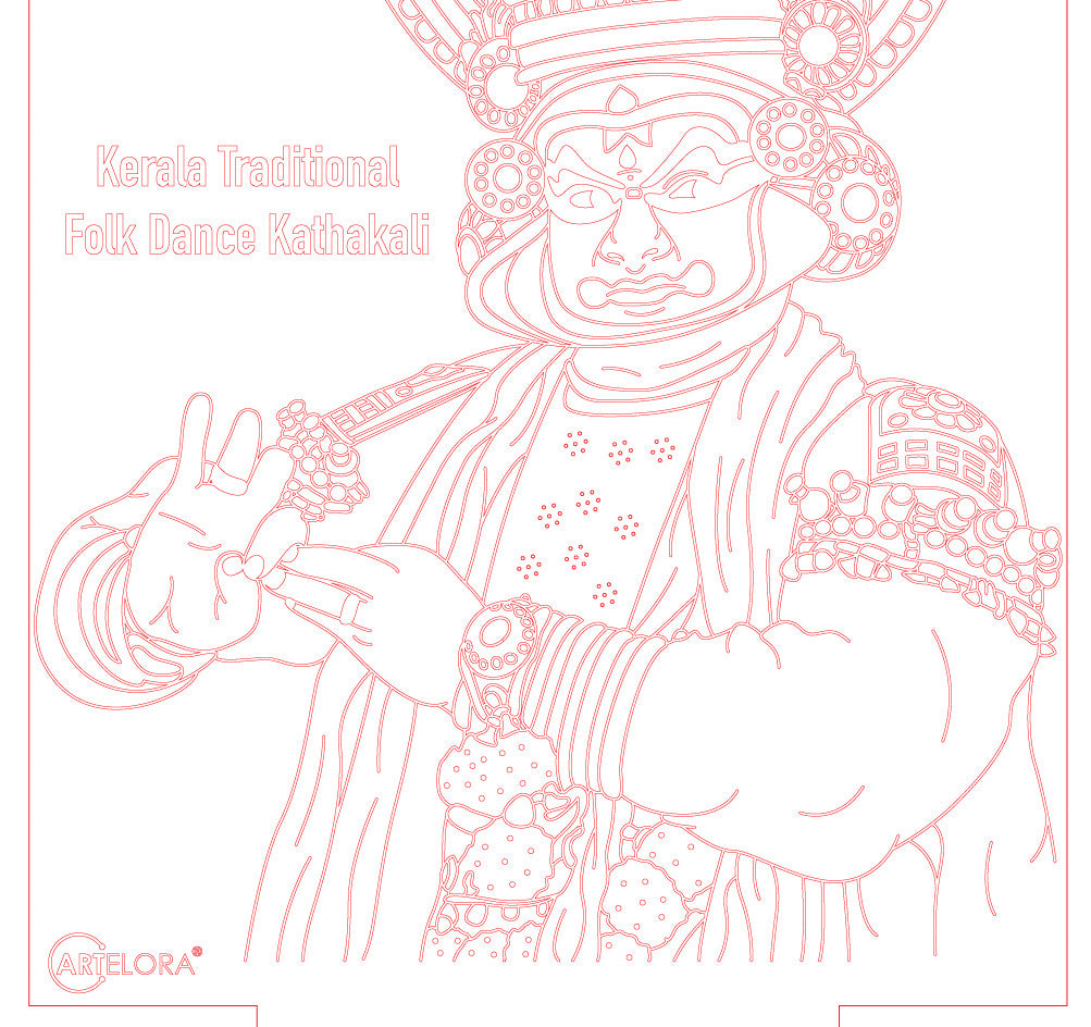 Laser Engraving Kerala traditional folk dance kathakali