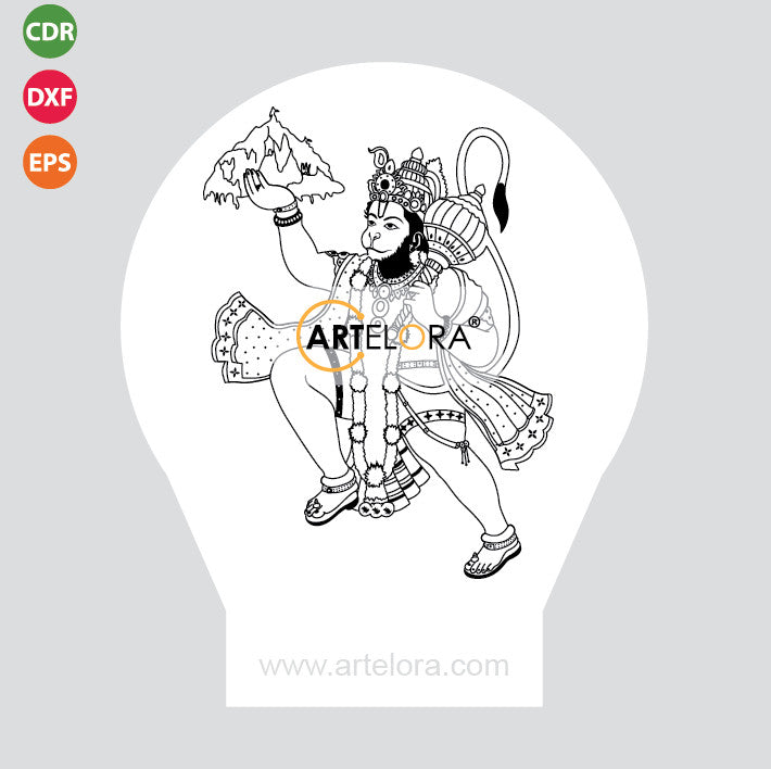 Laser Engraving Hanuman