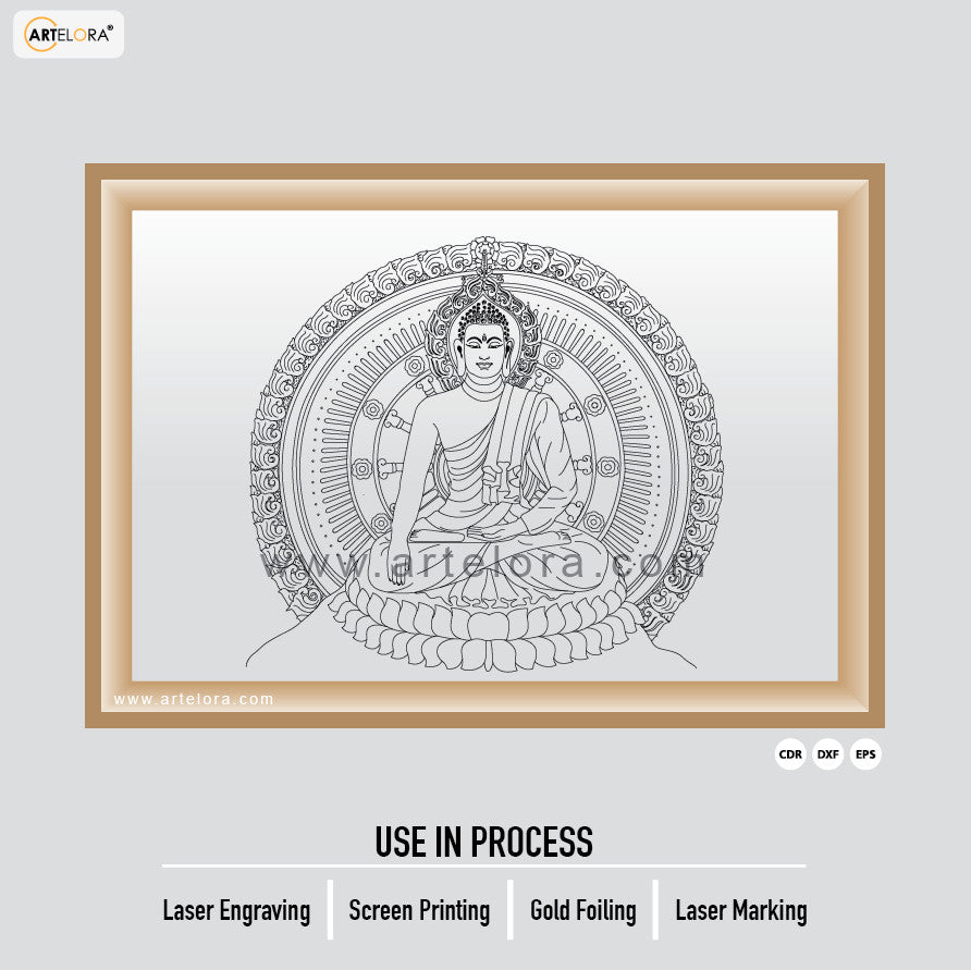 Laser Engraving Gautam Buddha