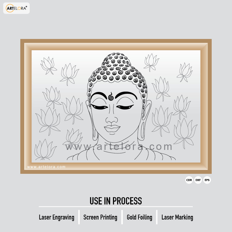 Laser Engraving Gautam Buddha